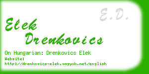 elek drenkovics business card